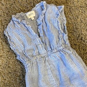 Dotti Striped Ruffle Dress in Blue and White
